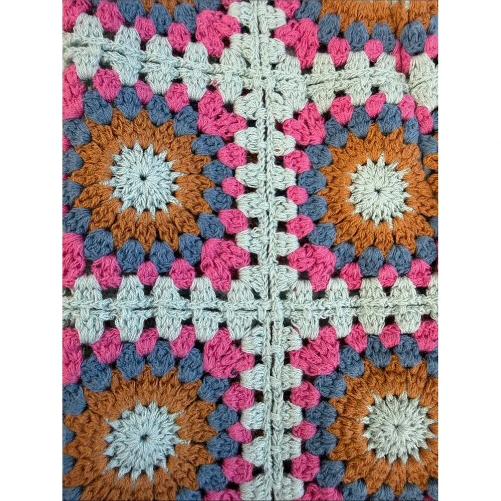 Zara Crochet Multicolor Knit Dress Size 1 1/2 Years 18M Granny Squares Hippie